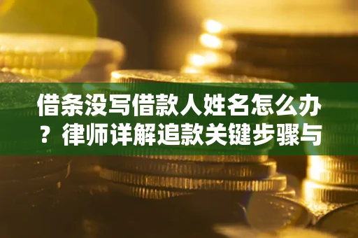 济南借条没写借款人姓名怎么办？律师详解追款关键步骤与证据链构建